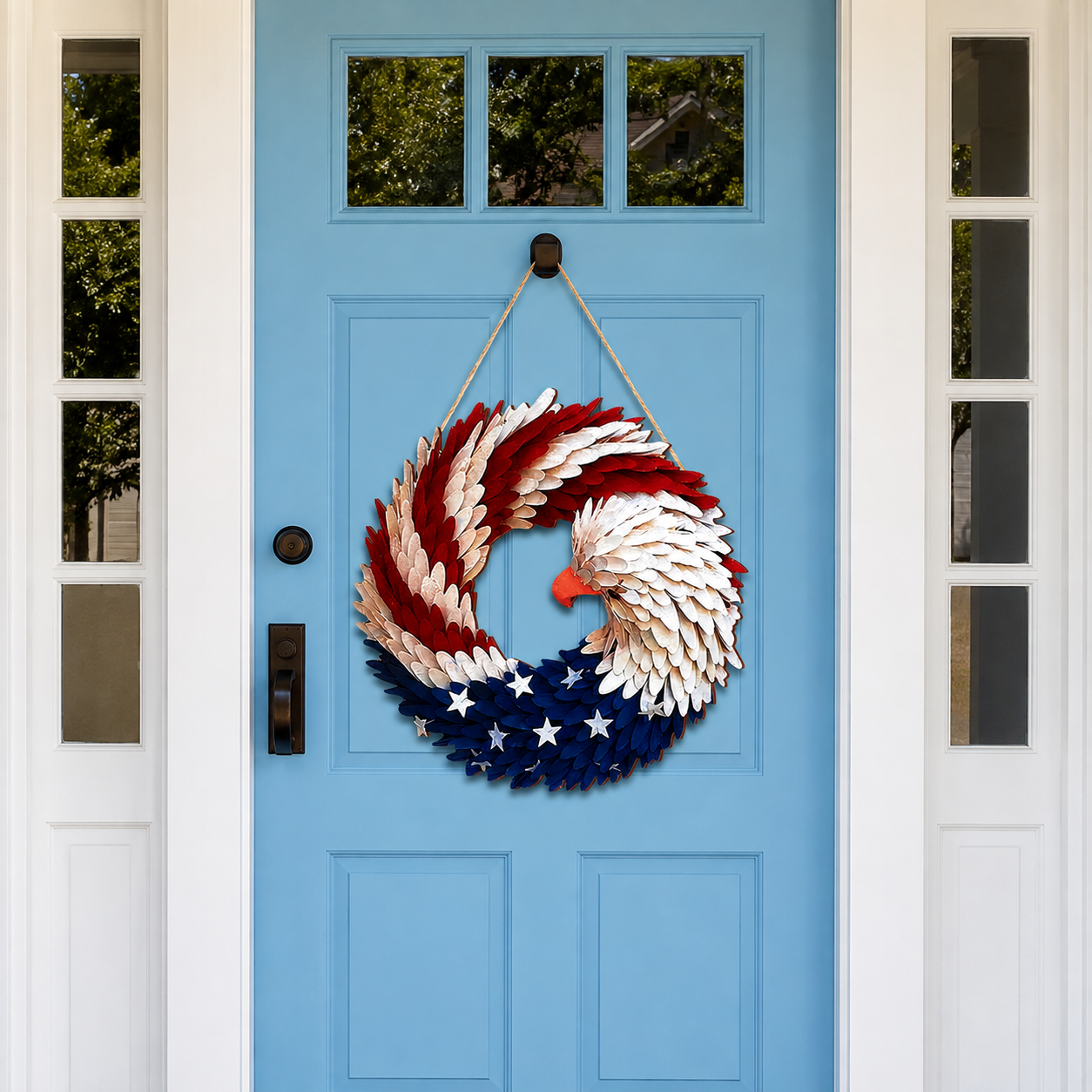 USA Door Sign Wall Hanging  Eagle - Handmade