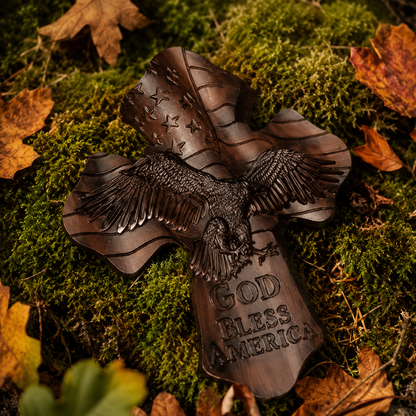 Handmade Vintage American Eagle Wooden Cross