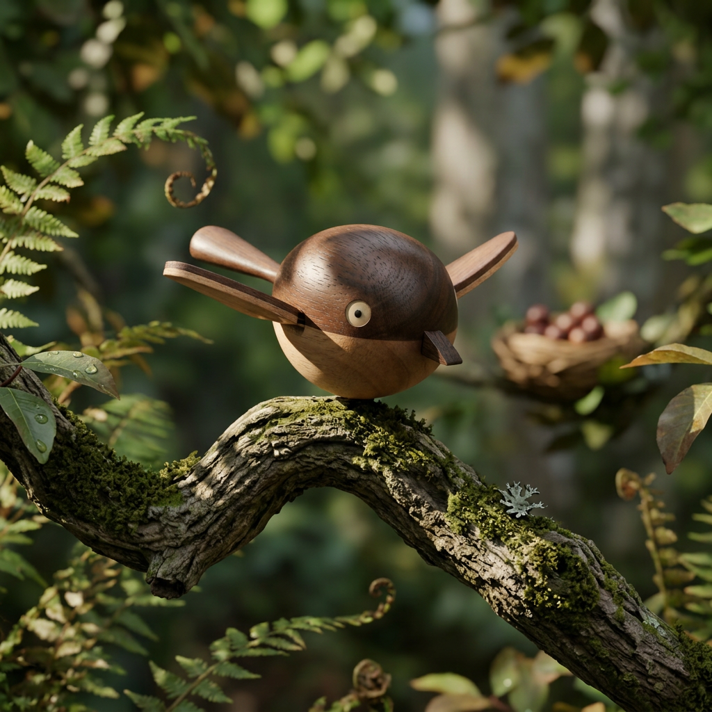 Handmade Premium Walnut Bird