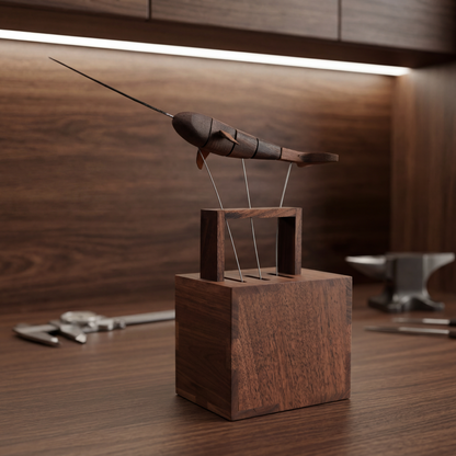 Handmade Premium Walnut Whale Automation