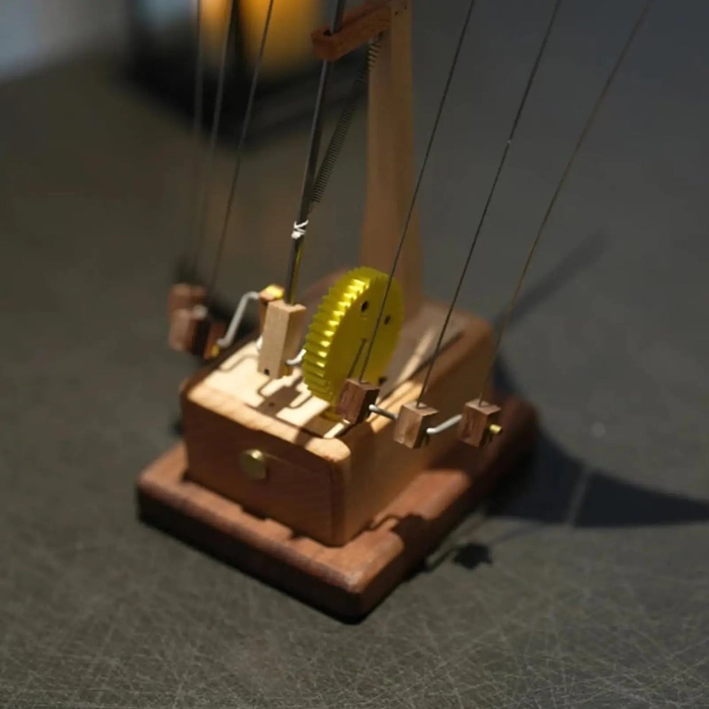 Handcrafted Wooden Manta Ray Automaton